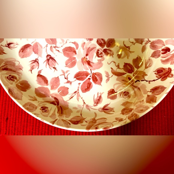 NWOT Spode Red Roses and Leaves Pasta Serving Bowl Pattern SP374 RARE 12” - Picture 4 of 7